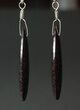 Dark, Spiderweb, Agatized Dinosaur Bone (Gembone) Earrings #84746-3